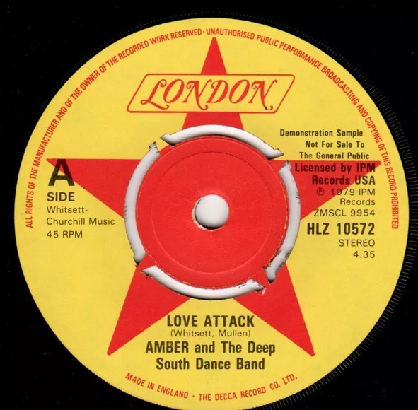 Amber  And Deep South Dance Band - Love Attack (7", Single, Promo)