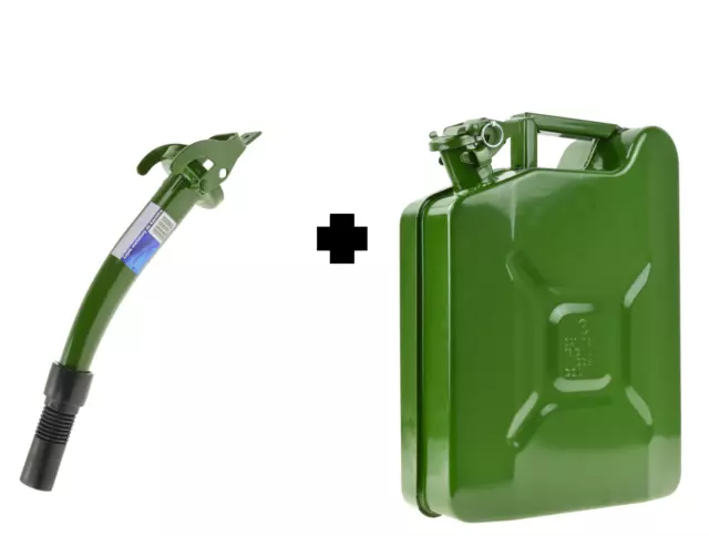 Metallkanister 10L + Métal Dispositif Verseur Jerrycan Tôle Acier Essence Gk
