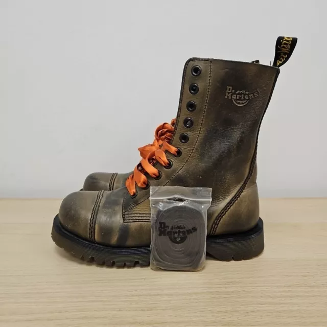 DR MARTENS 2B34 Bex 10 Holes Chunky Platform Brown Rare Crazy Bomb