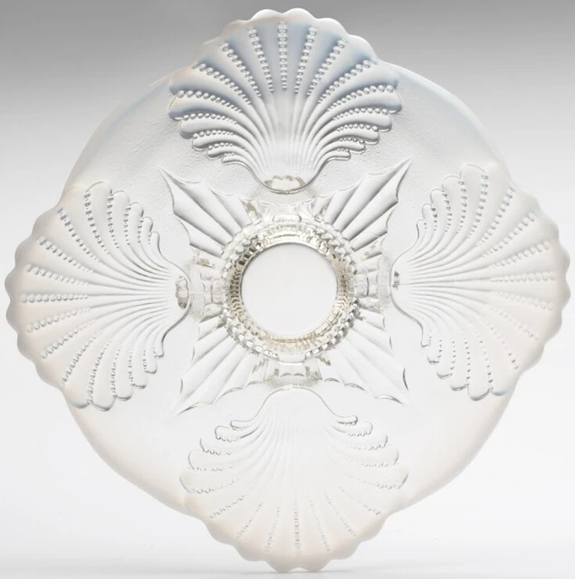 Mosser Glass CRYSTAL OPAL PLATTER / CAKE PLATE Made in OHIO USA RARE Kitchenware