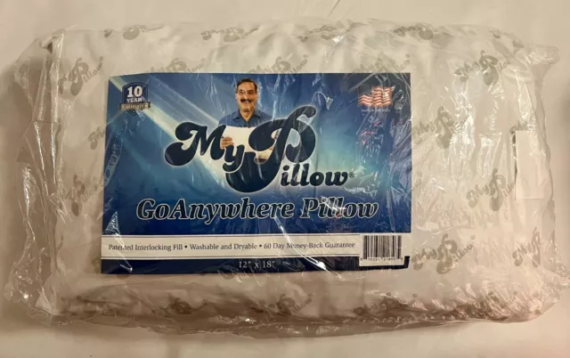 MY PILLOW GO ANYWHERE PILLOW Travel Pillow Neck Lumbar Support 12"x18" Sealed