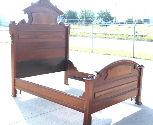 Antique Eastlake Beautifully Carved Queen Size Bed