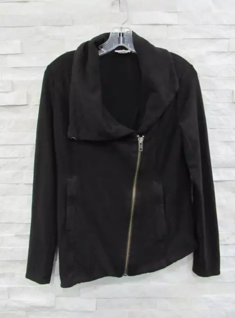 Chaqueta de cuello convertible asimétrica con cremallera frontal asimétrica Helmut Lang Rayón negro S