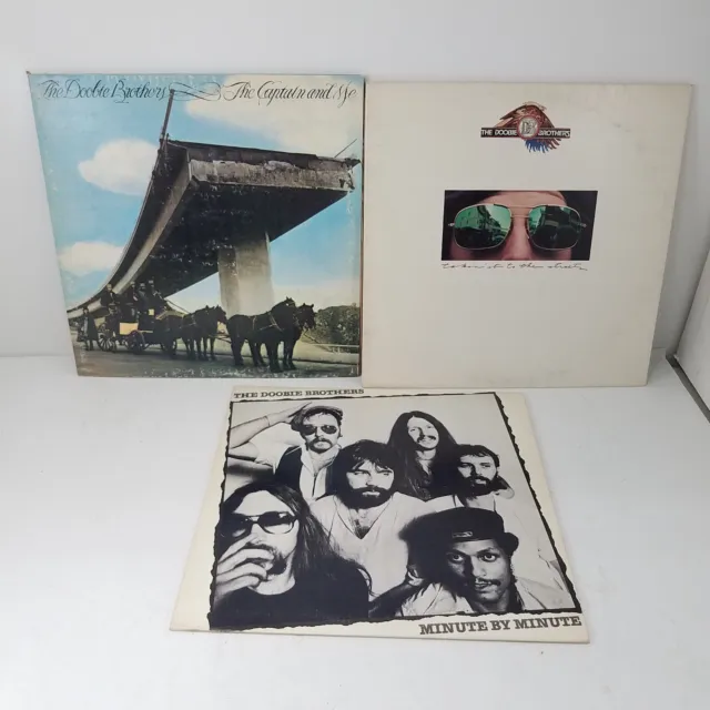Lot of 3 Vinyl LP Doobie Brothers Records Captain Me, Minute, Streets vg+