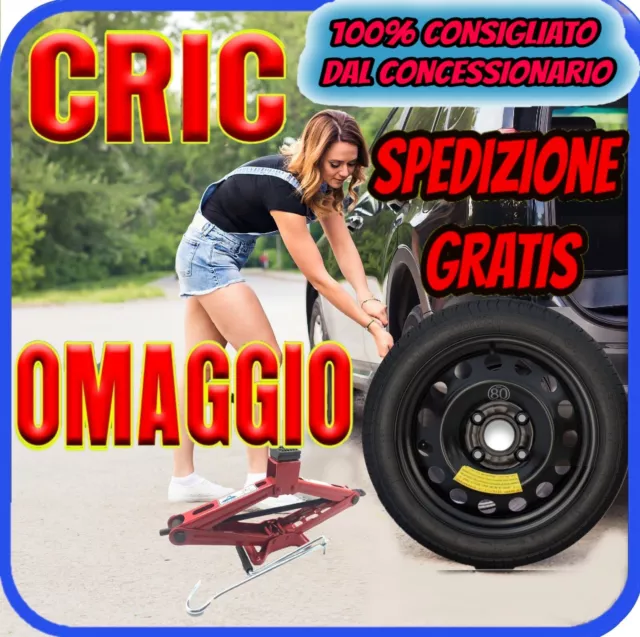 Ruotino di Scorta 15 Ruota 4 Fori Hyundai I20 Con kit Cric Crick Ricambi Nuovo p