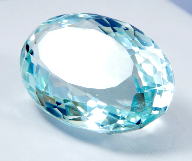 Lab Created EGL Certified Blue Aquamarine Pear cut Loose Gemstone 50.00 Ct
