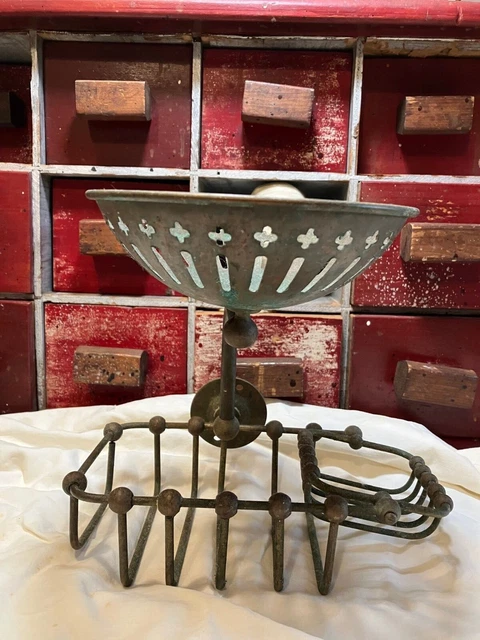 Antique Brass or copper  wall victorian salvaged soap/ sponge dish
