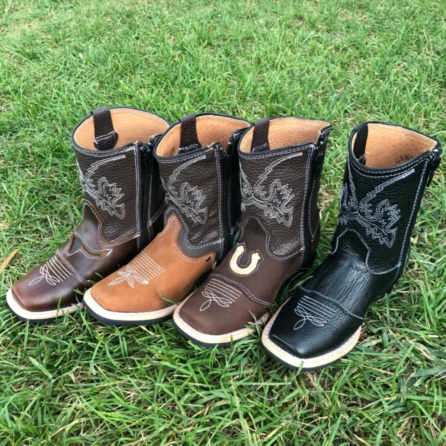 Baby Boy's Rodeo Western Cowboy Boots Zipper Bota De nino Cierre Vaquera