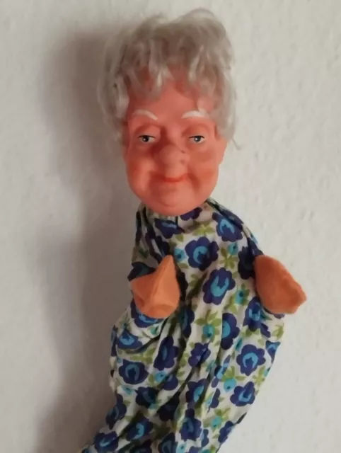 Antike Handpuppe Oma  60er Jahre Kaspertheater Theater Vintage Rare