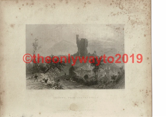 Criffel from Torthorwald, Bartlett, R Burns Book Illustration (Print), c1840
