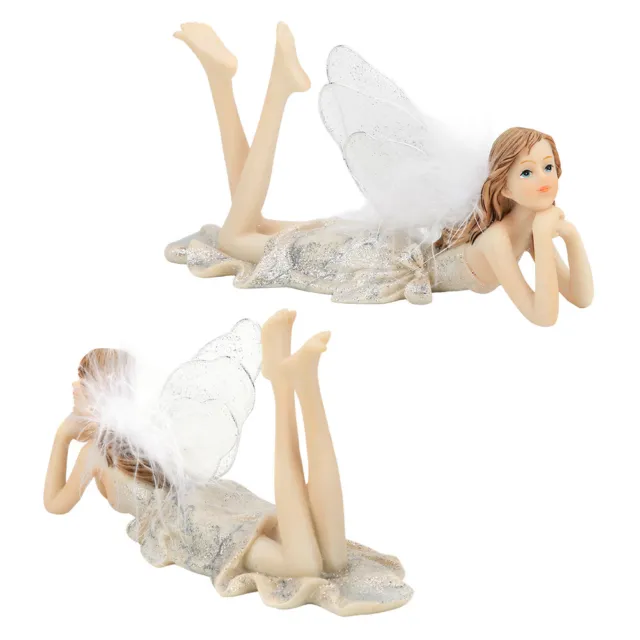 Flower Fairy Sculpture Angel Miniature Figurine Resin Decor Wedding Gift AU