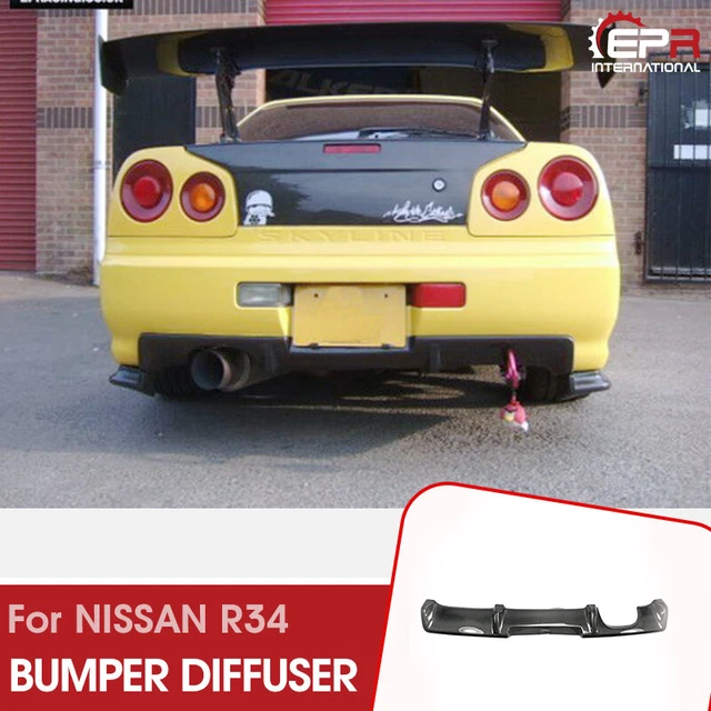 Diffuser On A Gt R R34 REV FOR NISSAN Skyline R34 GTR OE Tape Rear Exhuast Bumper Diffuser Kit ...
