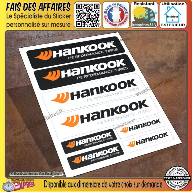 8 Stickers autocollant Hankook pneu performance tires planche sponsor tuning