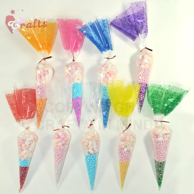 SMALL Cone Cello Bags 16x22cm | Party, Treat, Sweet Candy Gift Favor Empty Bags