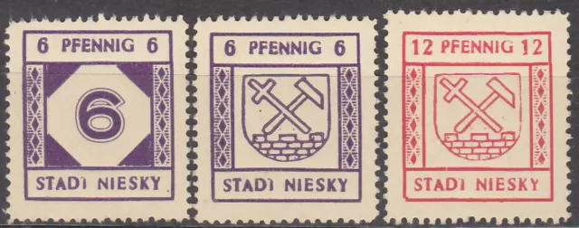 NIESKY 1945 LOKALAUSGABEN SBZ Mi.: 8-10 I alles ABART !! - **postfrisch**