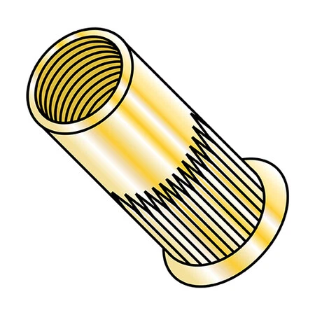 ZORO SELECT LS-M63.20SY Ribbed Rivet Nut, M6-1.00 Dia./Thread Size, 11.18 mm -