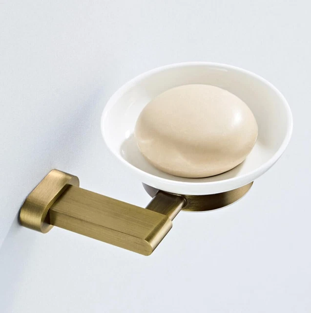Brass Soap Dish Storage Plate Hanger Shelf Bathroom Wall Mounted Holder Antique