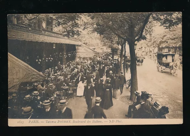 France PARIS Boulevard des Italiens Taverne Pousset c1900s? PPC