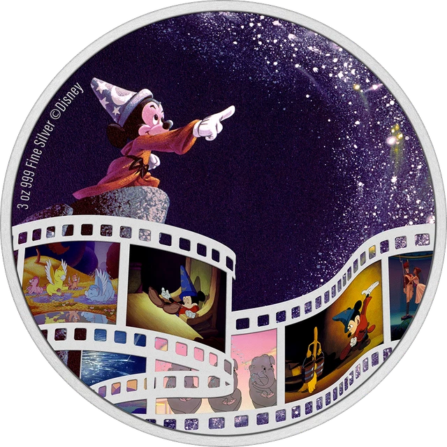 2023 Niue Disney Cinema Masterpieces Fantasia 3oz Silver Colorized Proof Coin