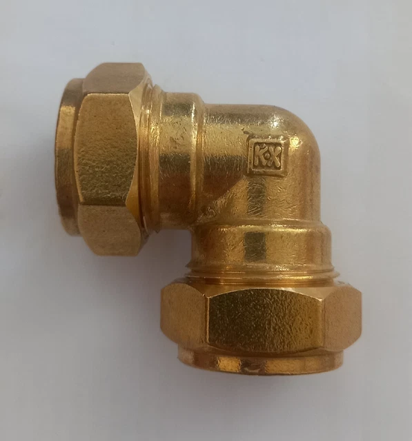 4 accesorios de plomería de codo de compresión aprobados por WRAS patrón pesado de 22 mm de latón.