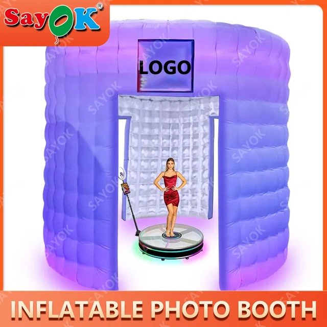 SAYOK Cabina de fotos inflable Cámara Air Fort Tienda inflable Iluminación LED Blanca