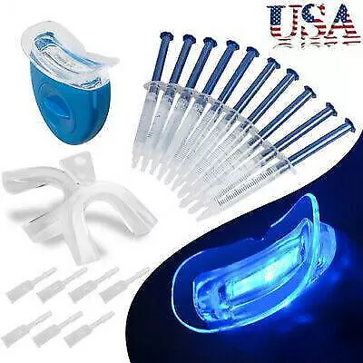 Dental Teeth Whitening Fast Tooth Whitener Bleaching System LED Light Gel Kit US