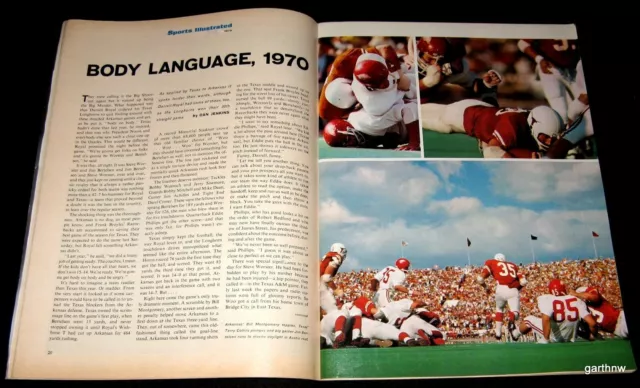Texas Football 1970 Longhorns Beat Arkansas Razorbacks Pictorial Steve Worster
