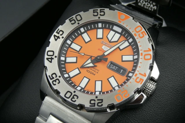 SEIKO 5 SPORTS Baby Monster Orange Automatic 100m Dive watch 4R36-02T0  SRP483K1 EUR 238,69 - PicClick FR