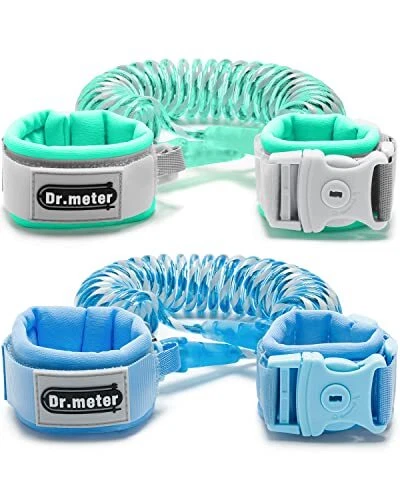 Anti Lost Wrist Link,  2 Pack Toddler Safety Leash with Key Lock, Reflective