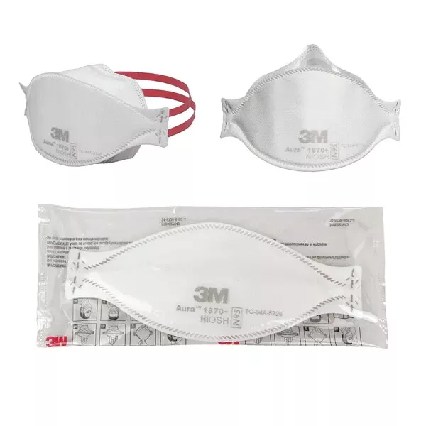 3M™ Aura™ 1870/1 Flat Fold Particulate Respirator & Surgical Mask - 20 pack