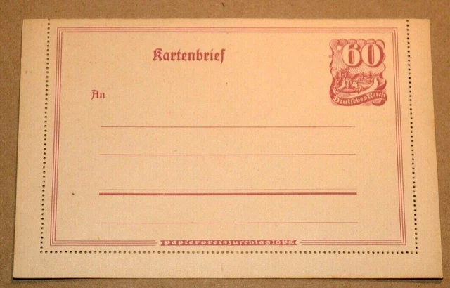 Ganzsache Deutsches Reich Kartenbrief Michel K 23 ungebraucht gut erhalten