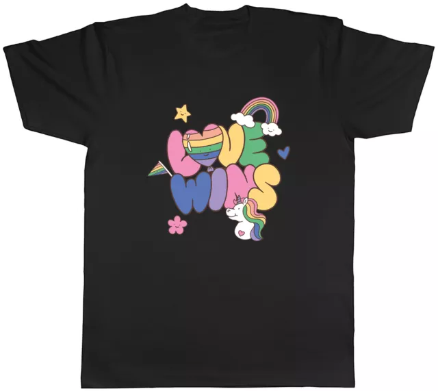 Pride LGBTQ+ Mens T-Shirt Unicorn Heart Rainbow Tee Gift