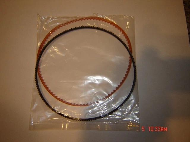 Cinturones de proyector ELMO CX-350 16 mm, 1 cinturón de toma naranja y cinturón de motor de 1 V.  Nuevo
