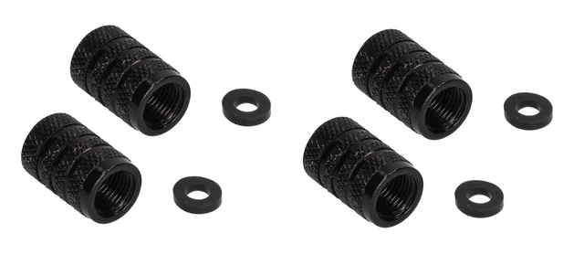 Pro Bolt Ventilkappen Aluminium 4er Set schwarz für Motorrad Moped Roller PKW
