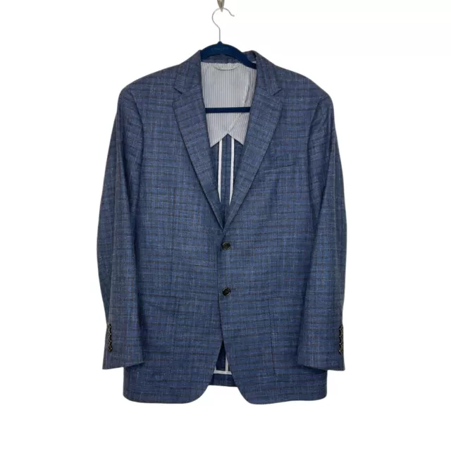 Todd Snyder Mayfair Wool Silk Woven Sport Coat Blazer Jacket Plaid Blue 40R