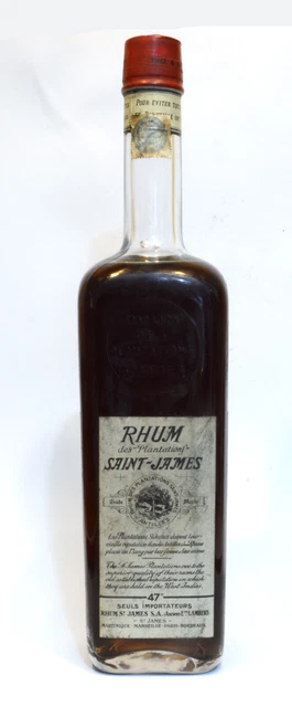 Très vieille bouteille de Rhum St JAMES Année 1950 environ 1 litre 47°