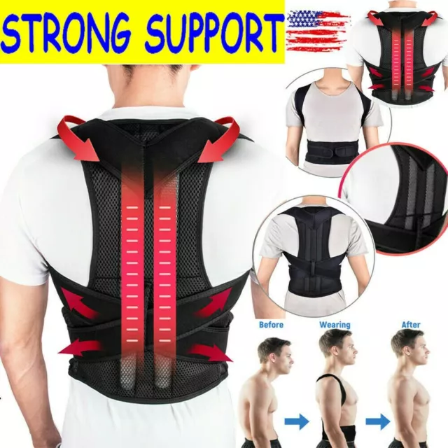 Back Posture Corrector Magnetic Shoulder Support Brace Belt Therapy Men Women AS