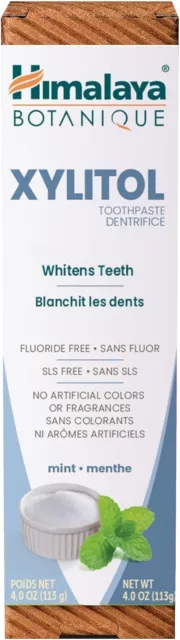 Himalaya Botanique Whitening Antiplaque Toothpaste with Xylitol FluorideFree 4oz