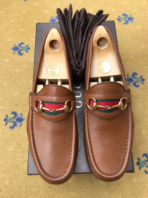Gucci Shoes Loafer Leather Horsebit Tan Brown UK 10 US 10.5 44 Men Web Green Red Gucci Shoes Loafer Leather Horsebit Tan Brown UK 10 US 10.5 44 Men Web Green Red