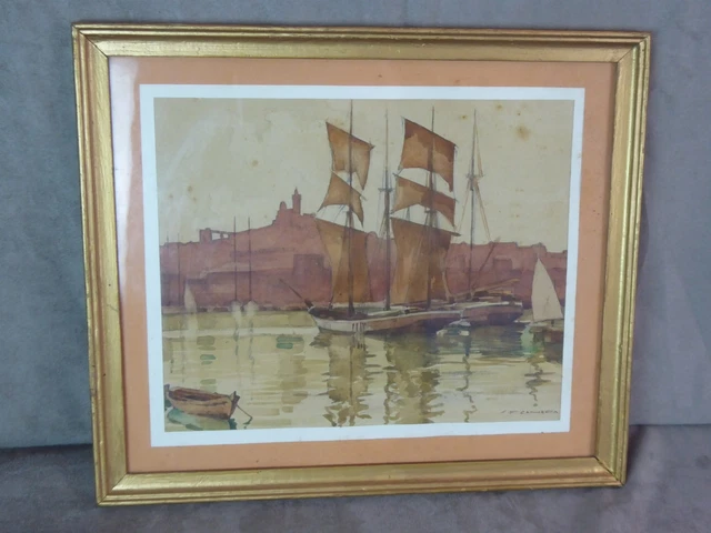 YVES BRAYER Aquarelle Originale Signée Encadrée - Original Signed