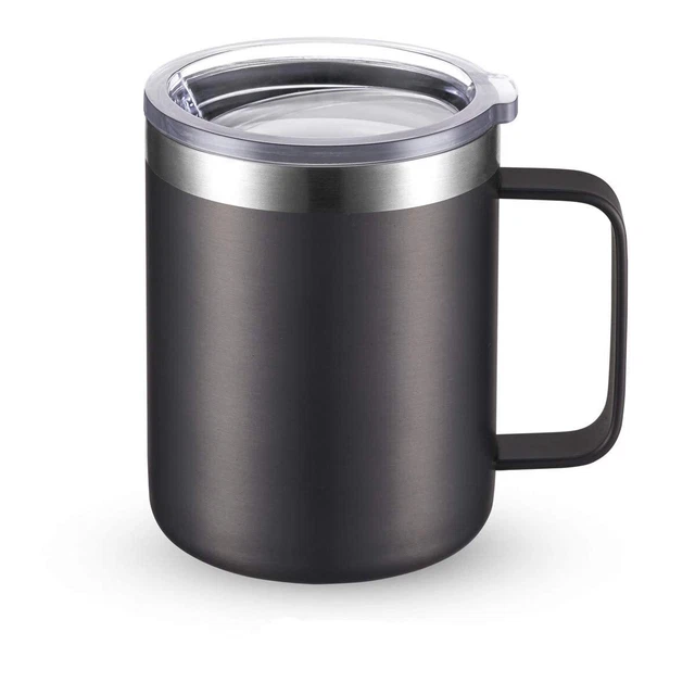 Stainless Steel Coffee Mug Cup with Handle, 12 oz Double Wall Vacuum I...