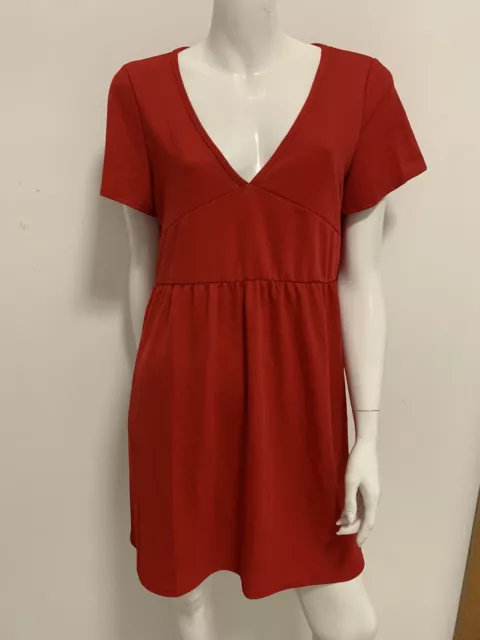 BNWT BOOHOO sz 20/2XL stretchy short sleeve red dress