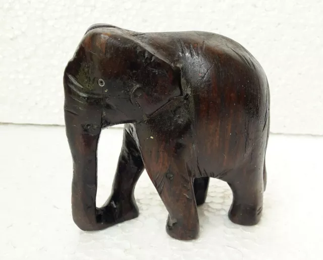 Elefante de madera Vintage antiguo tallado a mano figura estatua hogar...