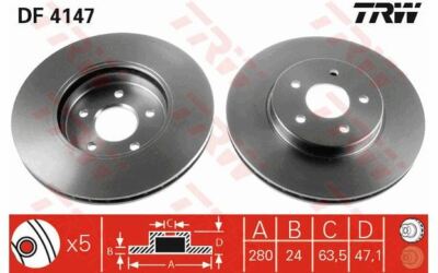 TRW 2x TRW Disques de Frein Avant Ventilé 300mm pour RENAULT SCÉNIC DF4371 