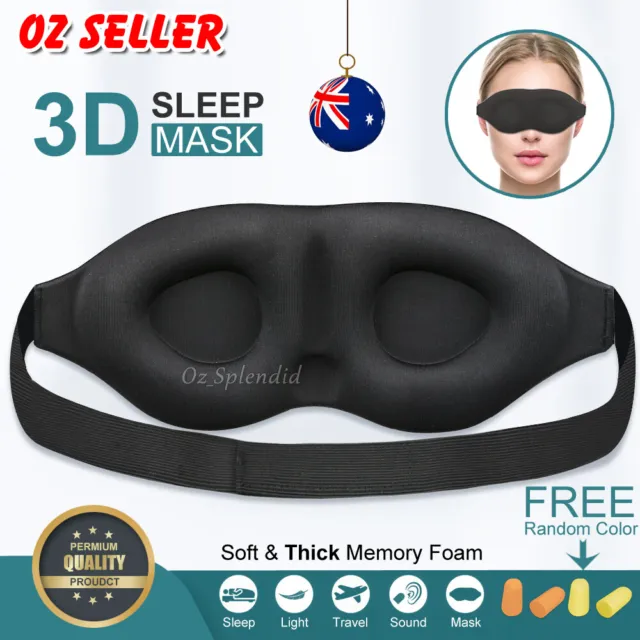 Thick Comfortable Travel Sleep Eye Mask Soft 3D Foam Cover Sleeping Blindfold OZ
