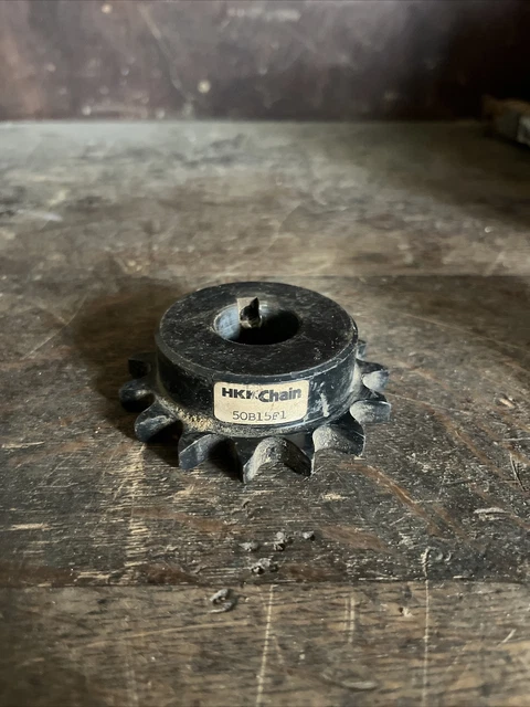 NOS HKK Chain 50B15F1 Single Strand Sprocket, 50 Chain Size, 1” Bore