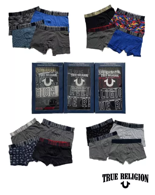MENS TRUE RELIGION Premium Boxer Trunk Stretch Shorts 4 Pack - S, M, L  CLEARANCE £9.99 - PicClick UK