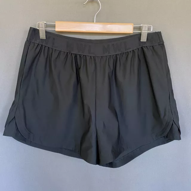 Pantalones Cortos Madewell Para Mujer Grandes Pull On Bolsillos Cintura Elástica Negros Informales Relajados