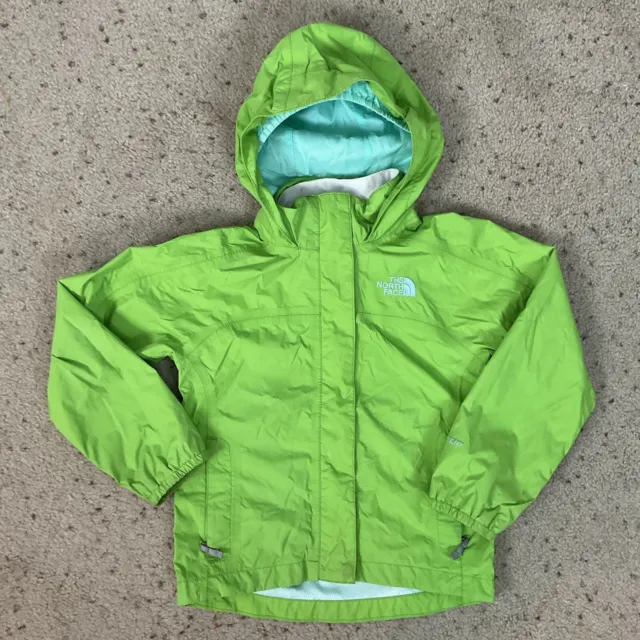 THE NORTH FACE Youth Girl’s Size XXS (5) Green Hooded RAIN JACKET