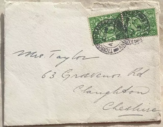 Great Britain 1913 Cover With Tidworth Barracks Andover Postmark